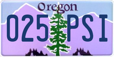 OR license plate 025PSI