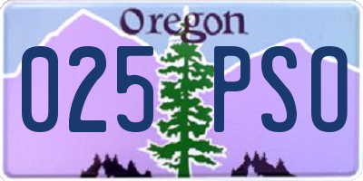OR license plate 025PSO