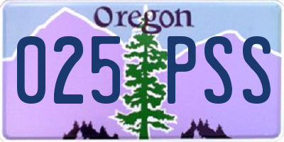 OR license plate 025PSS