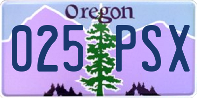 OR license plate 025PSX