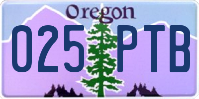 OR license plate 025PTB