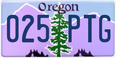 OR license plate 025PTG