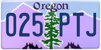 OR license plate 025PTJ