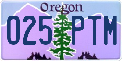 OR license plate 025PTM