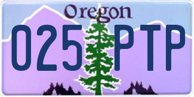 OR license plate 025PTP