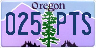 OR license plate 025PTS