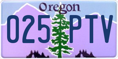 OR license plate 025PTV