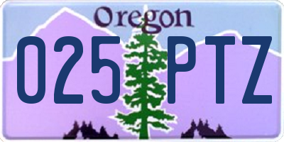 OR license plate 025PTZ