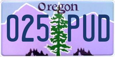 OR license plate 025PUD