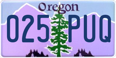 OR license plate 025PUQ