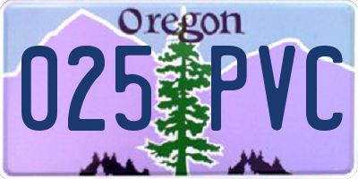 OR license plate 025PVC