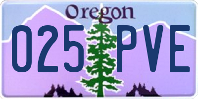 OR license plate 025PVE