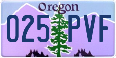 OR license plate 025PVF