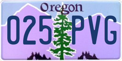 OR license plate 025PVG