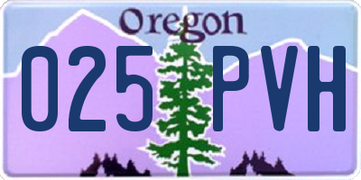 OR license plate 025PVH
