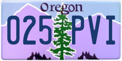 OR license plate 025PVI