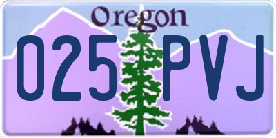 OR license plate 025PVJ