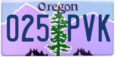 OR license plate 025PVK