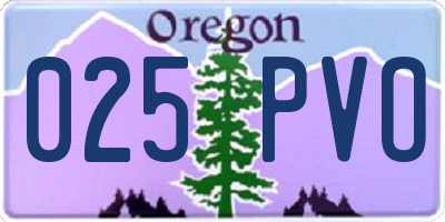 OR license plate 025PVO