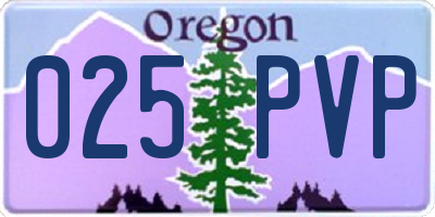 OR license plate 025PVP