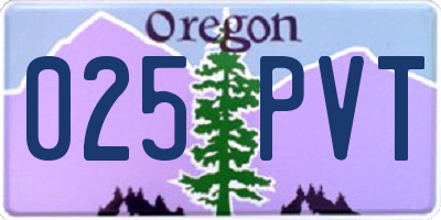 OR license plate 025PVT
