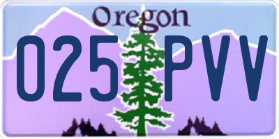 OR license plate 025PVV