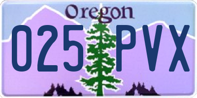 OR license plate 025PVX