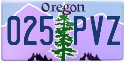 OR license plate 025PVZ