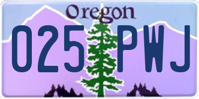OR license plate 025PWJ