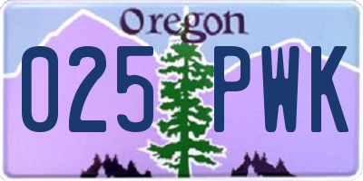 OR license plate 025PWK