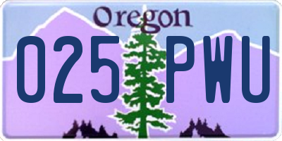 OR license plate 025PWU