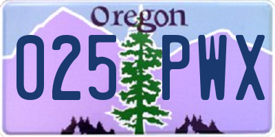 OR license plate 025PWX