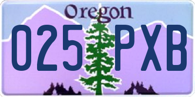 OR license plate 025PXB