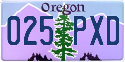 OR license plate 025PXD