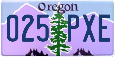 OR license plate 025PXE