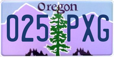 OR license plate 025PXG
