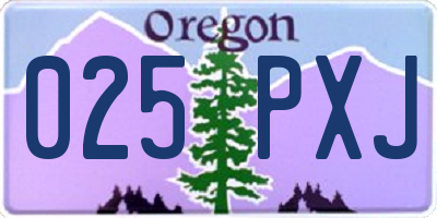 OR license plate 025PXJ