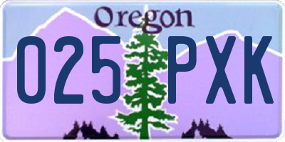 OR license plate 025PXK