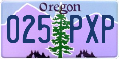 OR license plate 025PXP