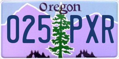 OR license plate 025PXR
