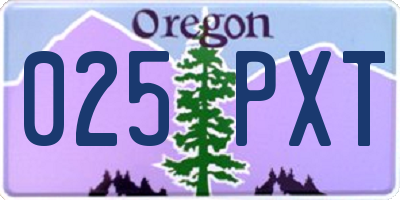 OR license plate 025PXT