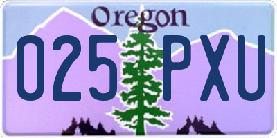 OR license plate 025PXU