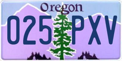 OR license plate 025PXV