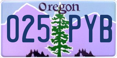 OR license plate 025PYB