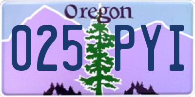 OR license plate 025PYI
