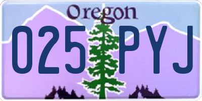 OR license plate 025PYJ