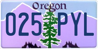 OR license plate 025PYL