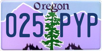 OR license plate 025PYP