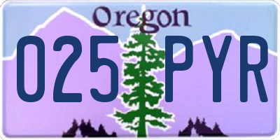OR license plate 025PYR