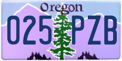 OR license plate 025PZB
